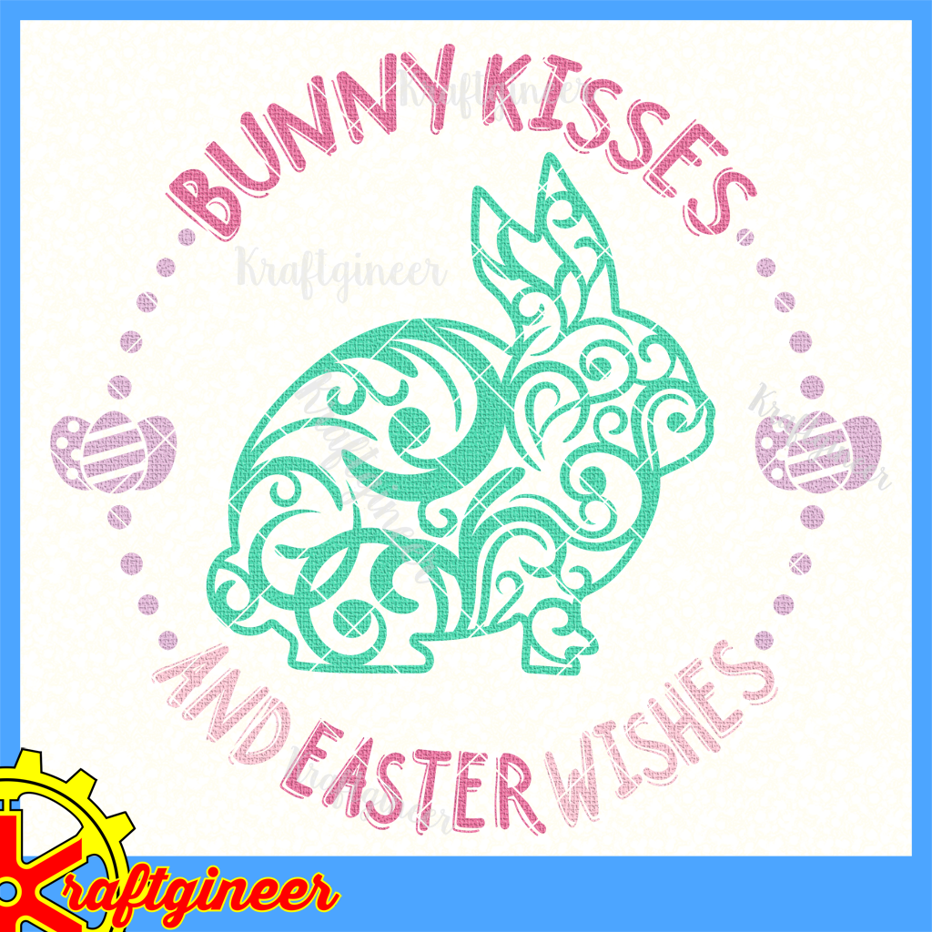 Download Easter Svg Swirly Bunny Kisses Svg Dxf Eps Cut File Kraftgineer Studio