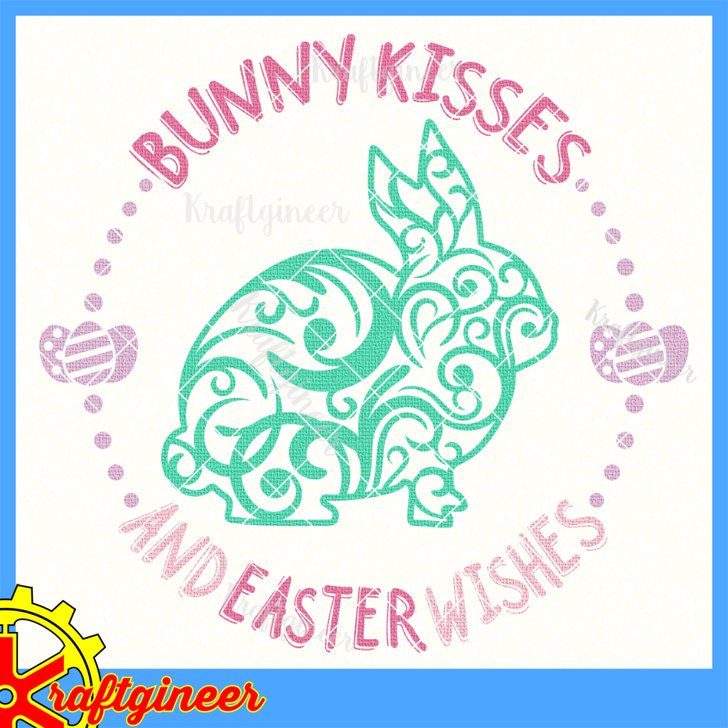 Download Easter SVG | Swirly Bunny Kisses SVG, DXF, EPS, Cut File ...