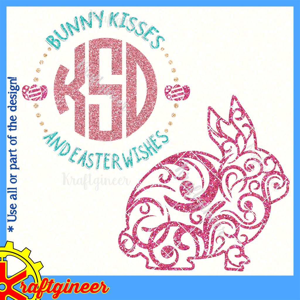 Download Easter SVG | Swirly Bunny Kisses SVG, DXF, EPS, Cut File ...