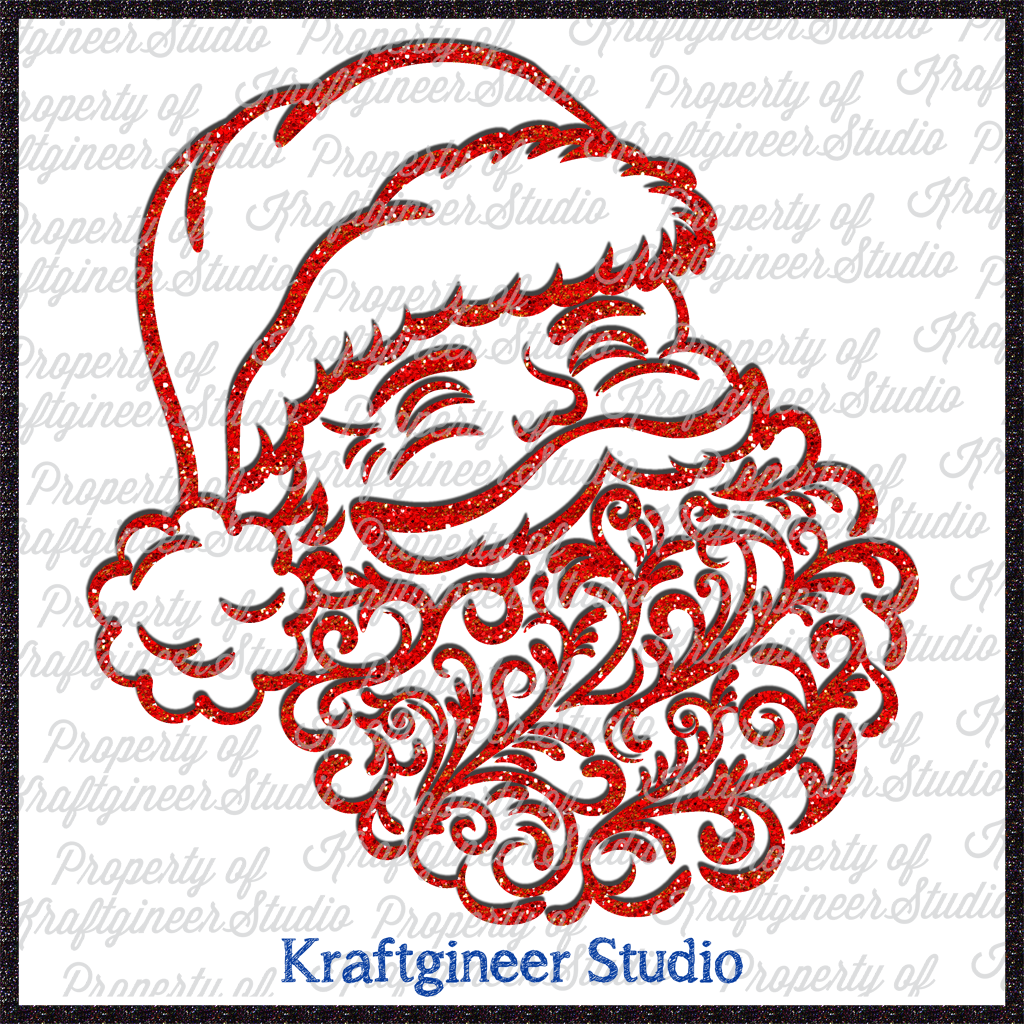 Christmas SVG | Swirly Santa SVG, DXF, EPS, Cut File ...