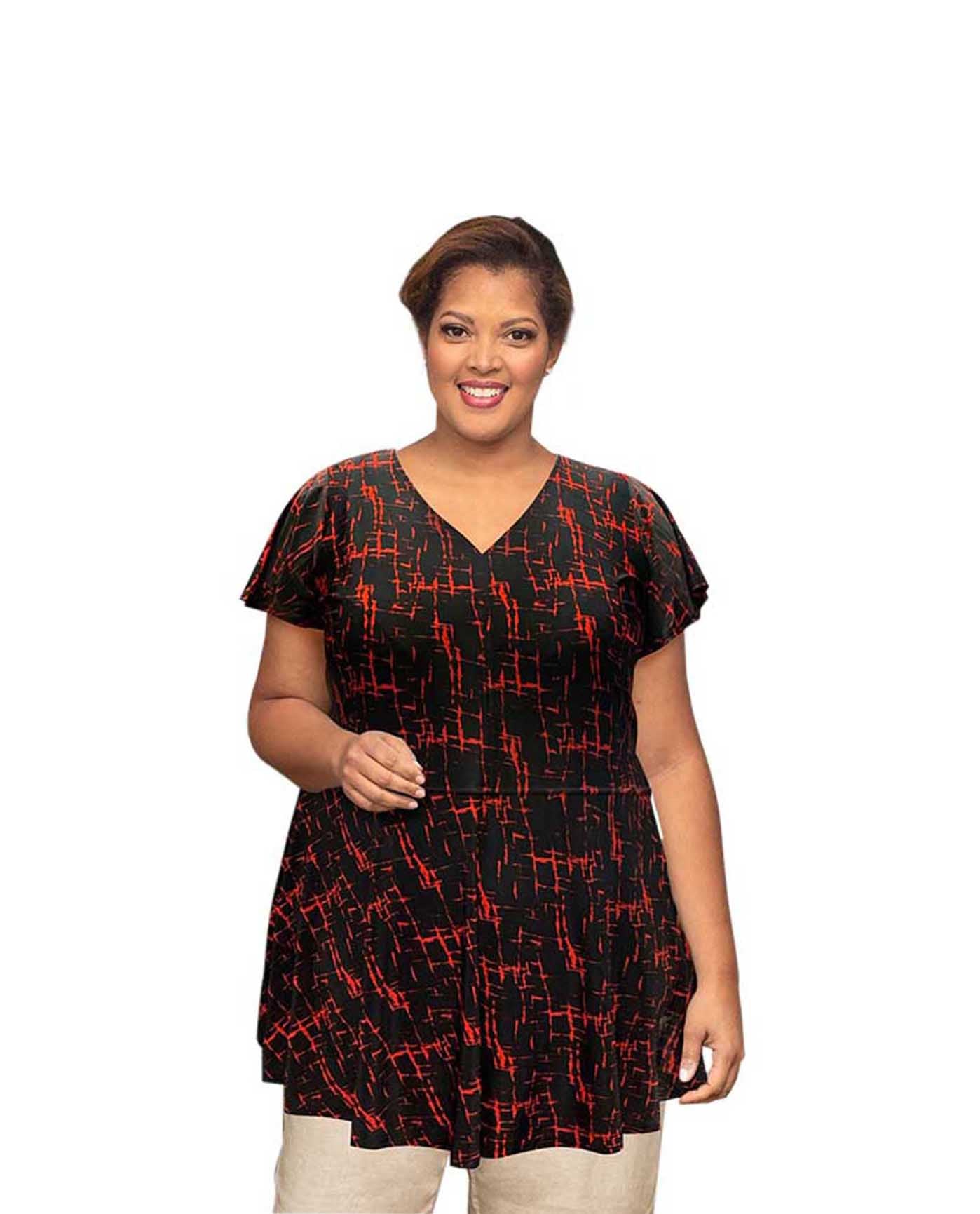 On The Plus Side Plus Size Short Sleeve Baby Doll Top