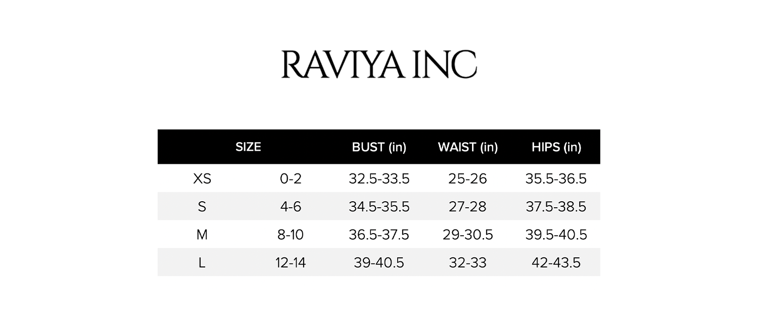 Raviya Swim Size Chart