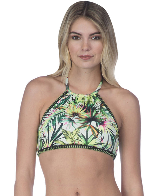 Lucky Brand Reversible Nomad Chevron High Neck Bikini Top, Bikini Top