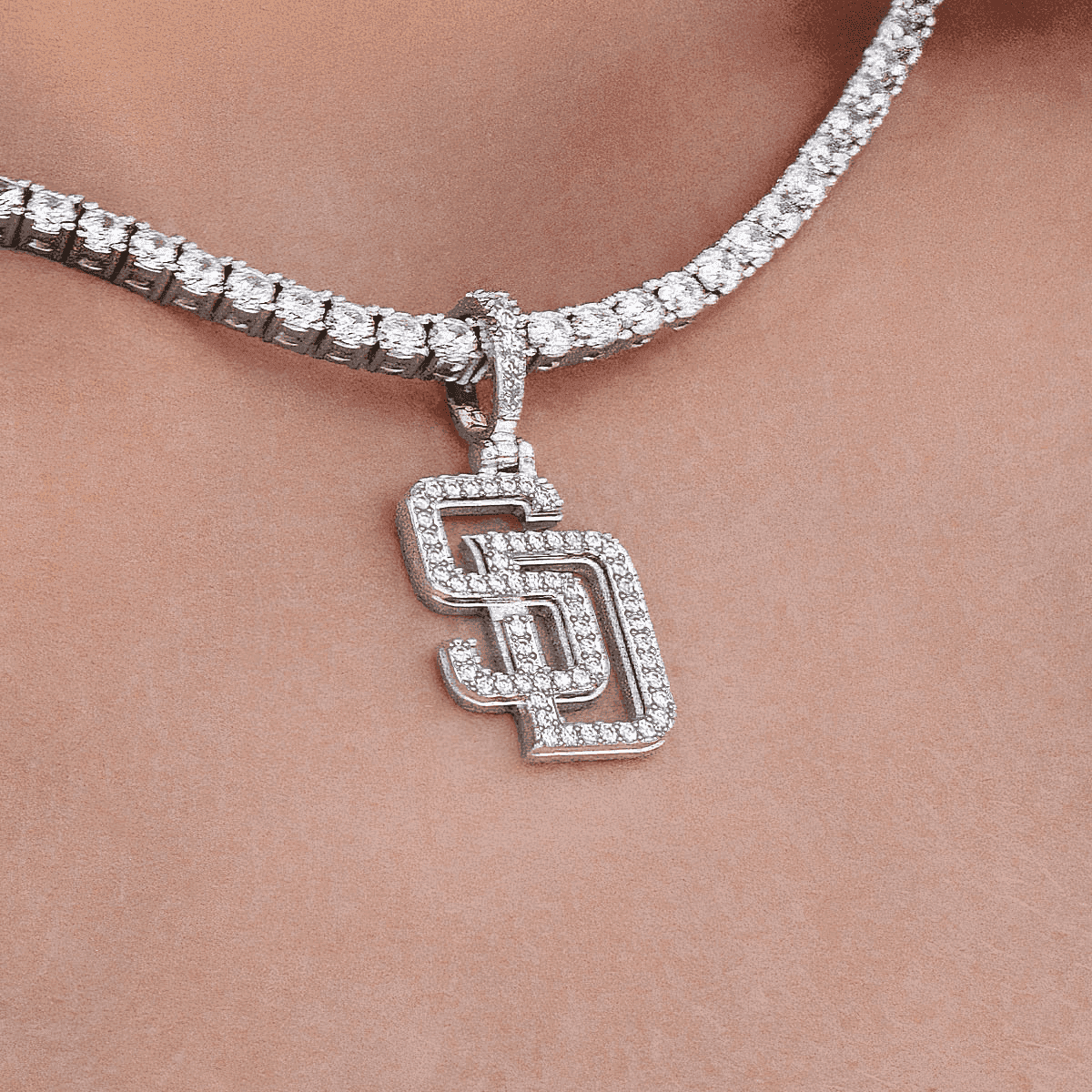 San Diego Padres Micro Pendant in White Gold – The GLD Shop