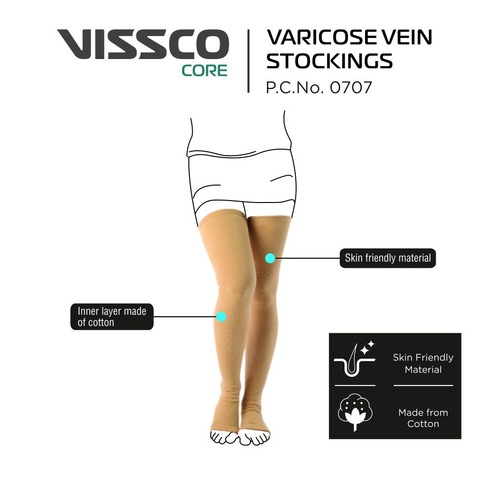 Nylon Vissco Vericose Vein Stockings, For Clinical, Size: S-XL at