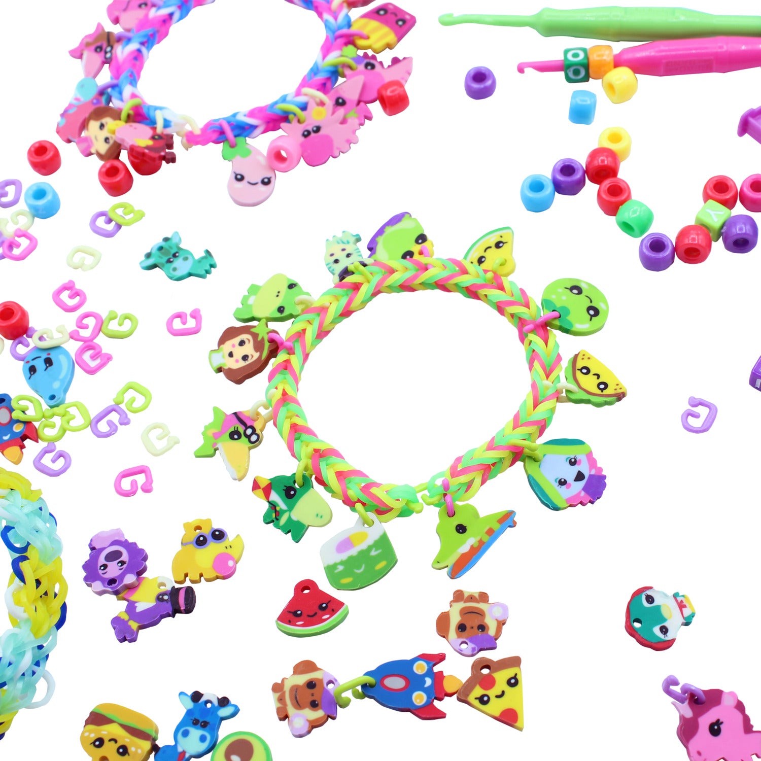 Rainbow Loom: Beadmoji Deluxe - DIY Rubber Band & Bead Bracelet Kit -  Includes 2200 Bands & 340 Beads, Design & Create, Ages 7+