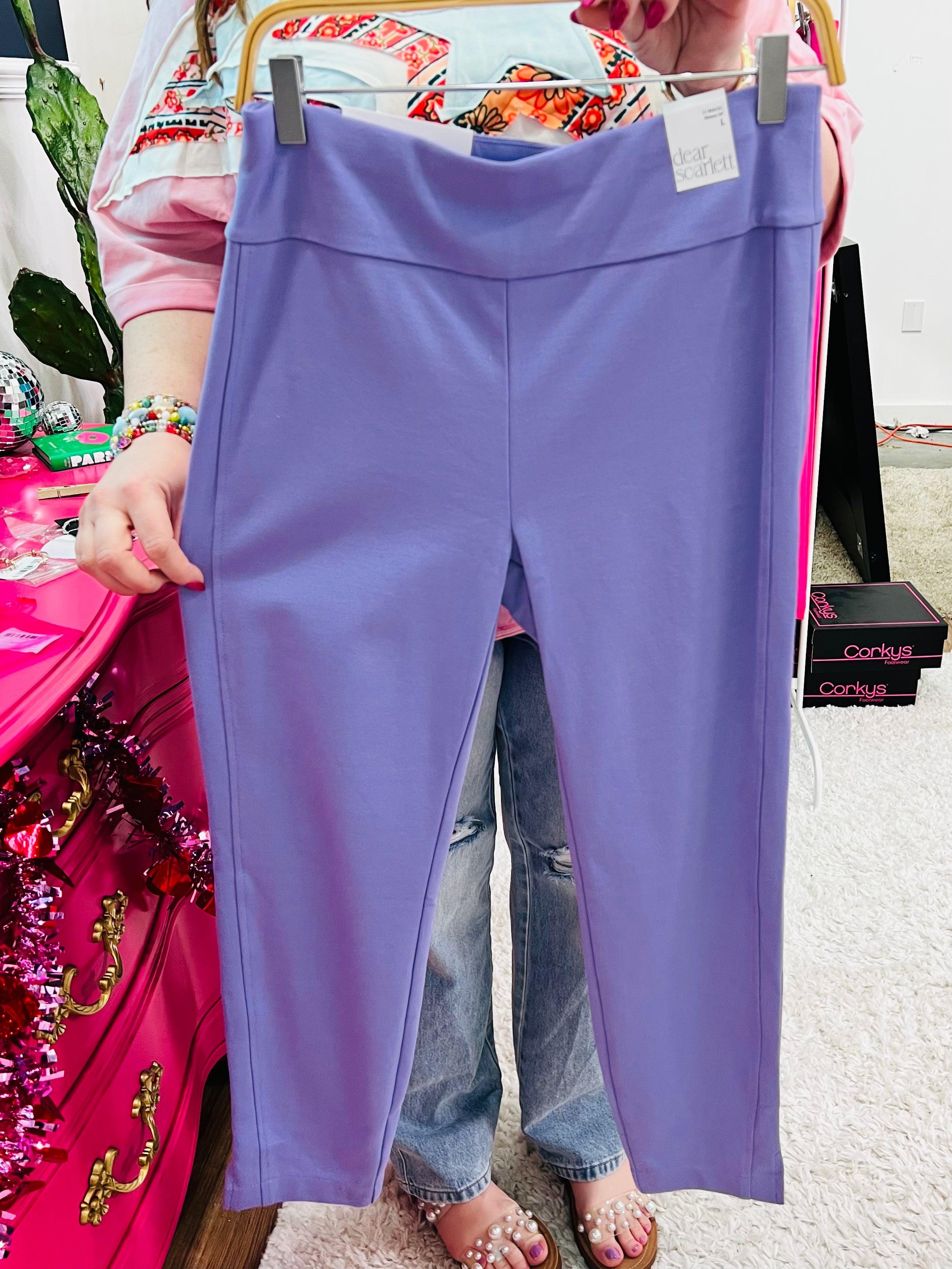 28" Chic Solid Skinny Pants - Violet* FINAL SALE *