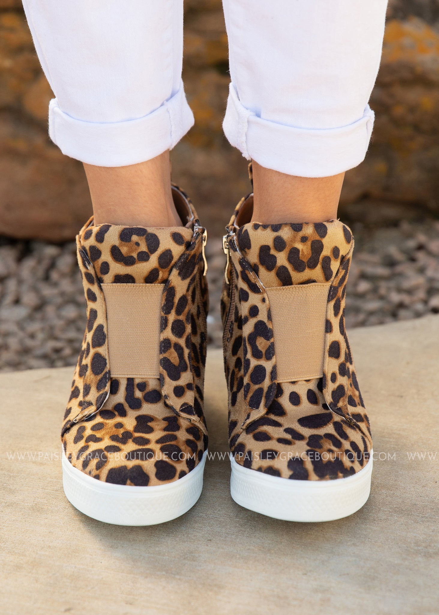 wedge leopard sneakers