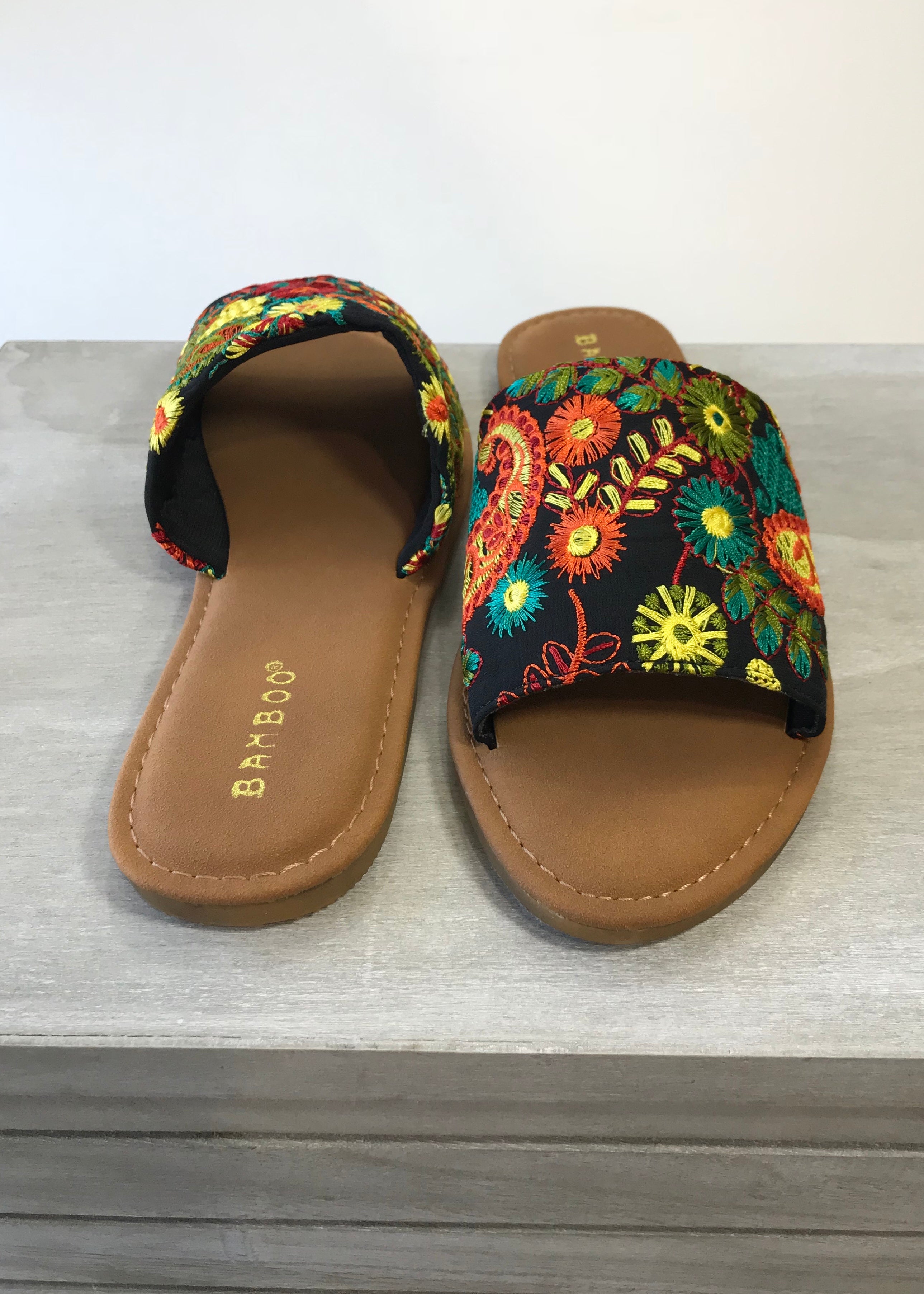 In Bloom Embroidered Sandal - Paisley Grace Boutique