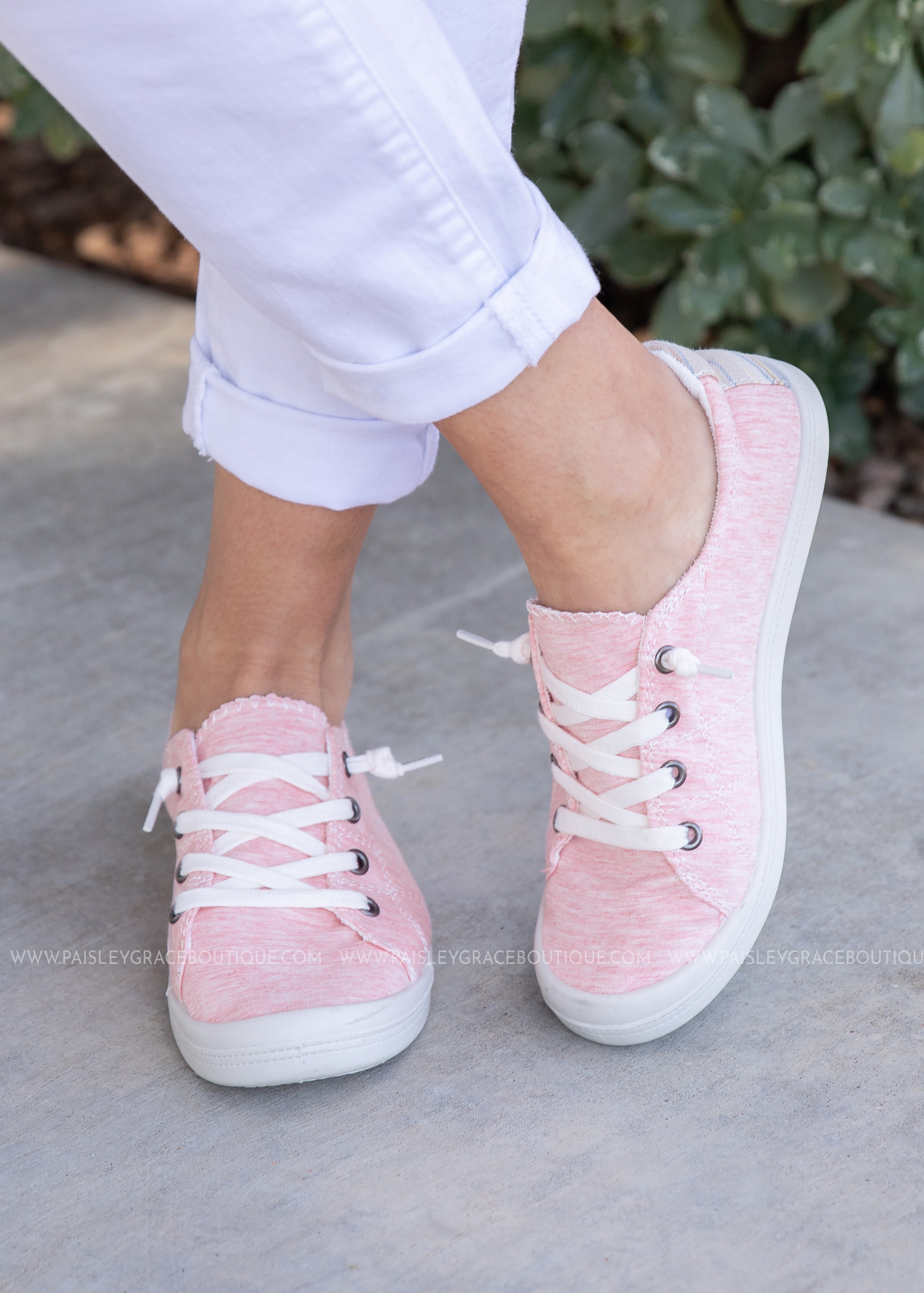 pink sneakers