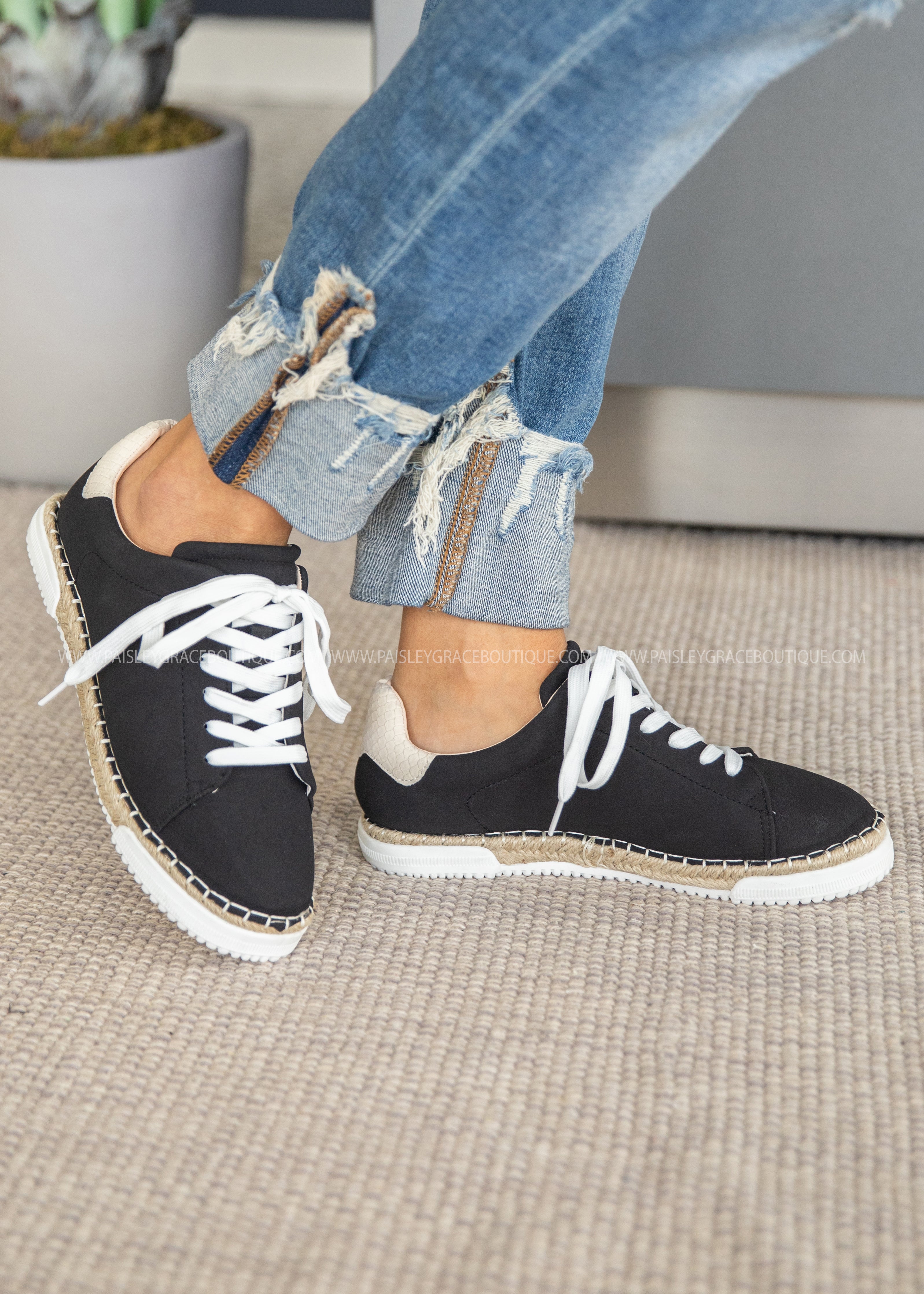 Lucia Espadrille Sneaker-BLACK 