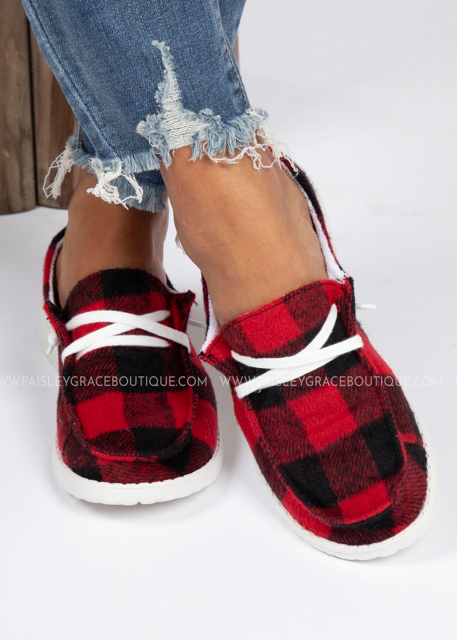 plaid slip on sneakers