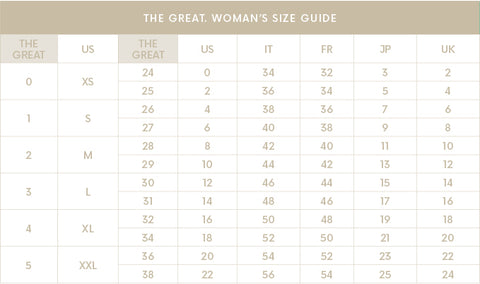 Size Guide – The Great.