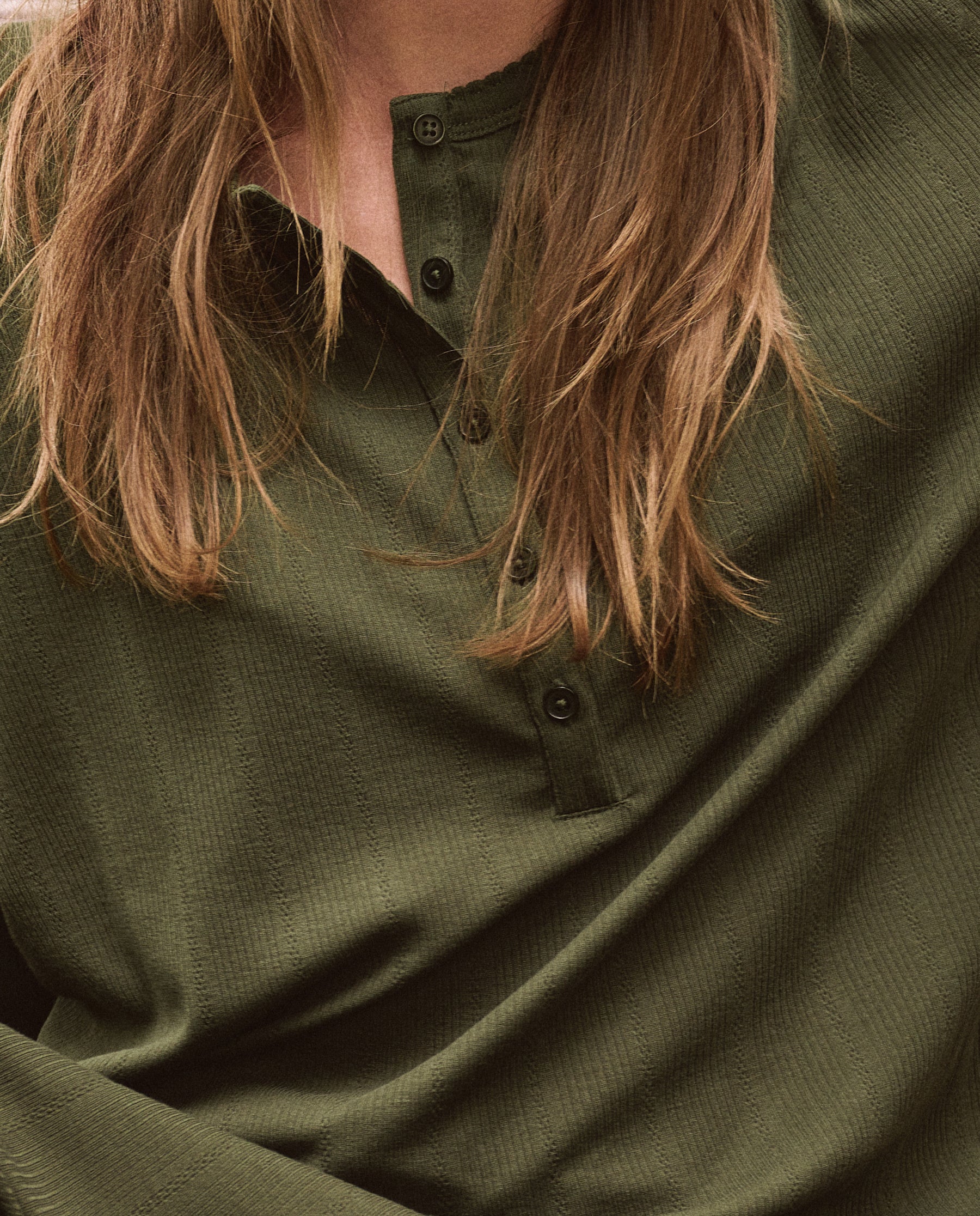 The Pointelle Shirttail Henley. -- Spruce