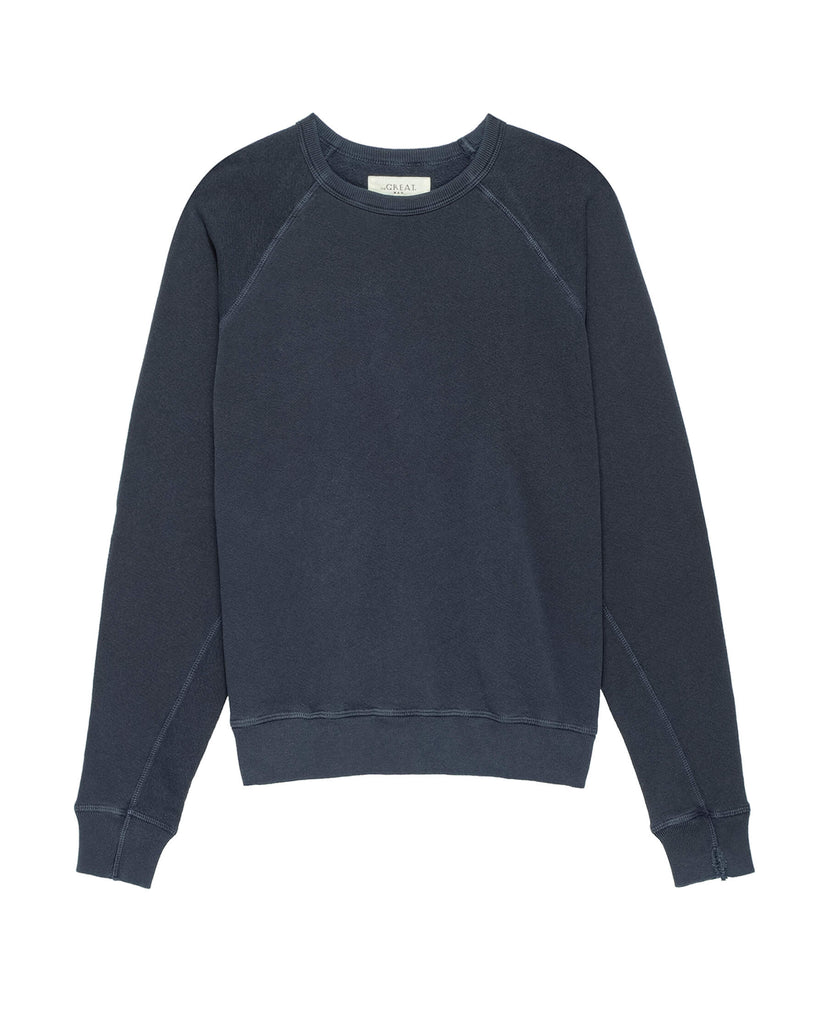 The Men's College Sweatshirt. - Washed Navy - THE GREAT. – The Great.