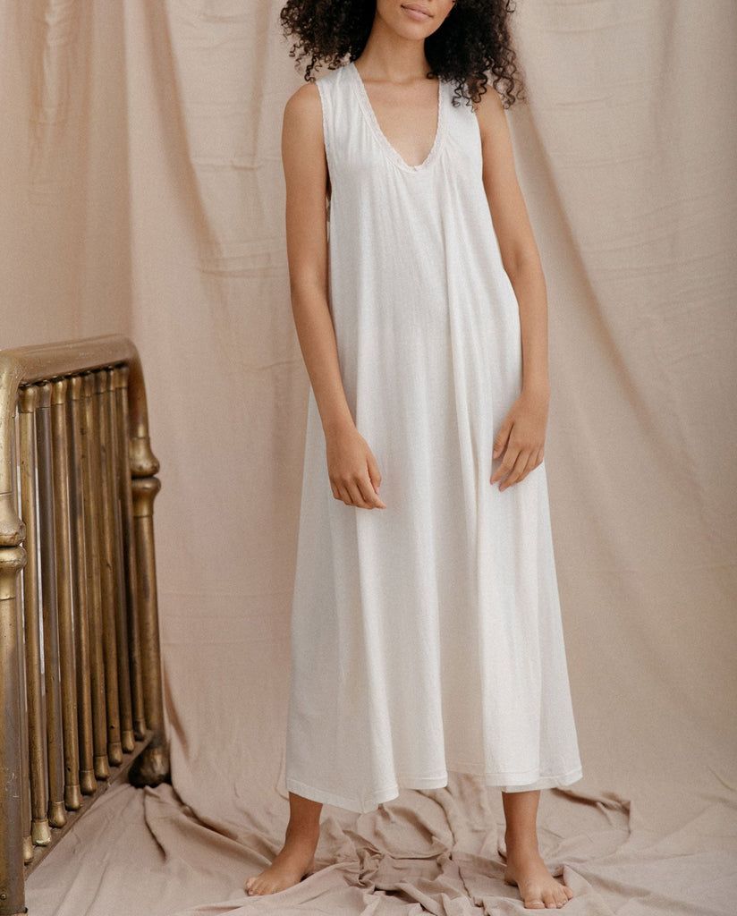 white sleep gown