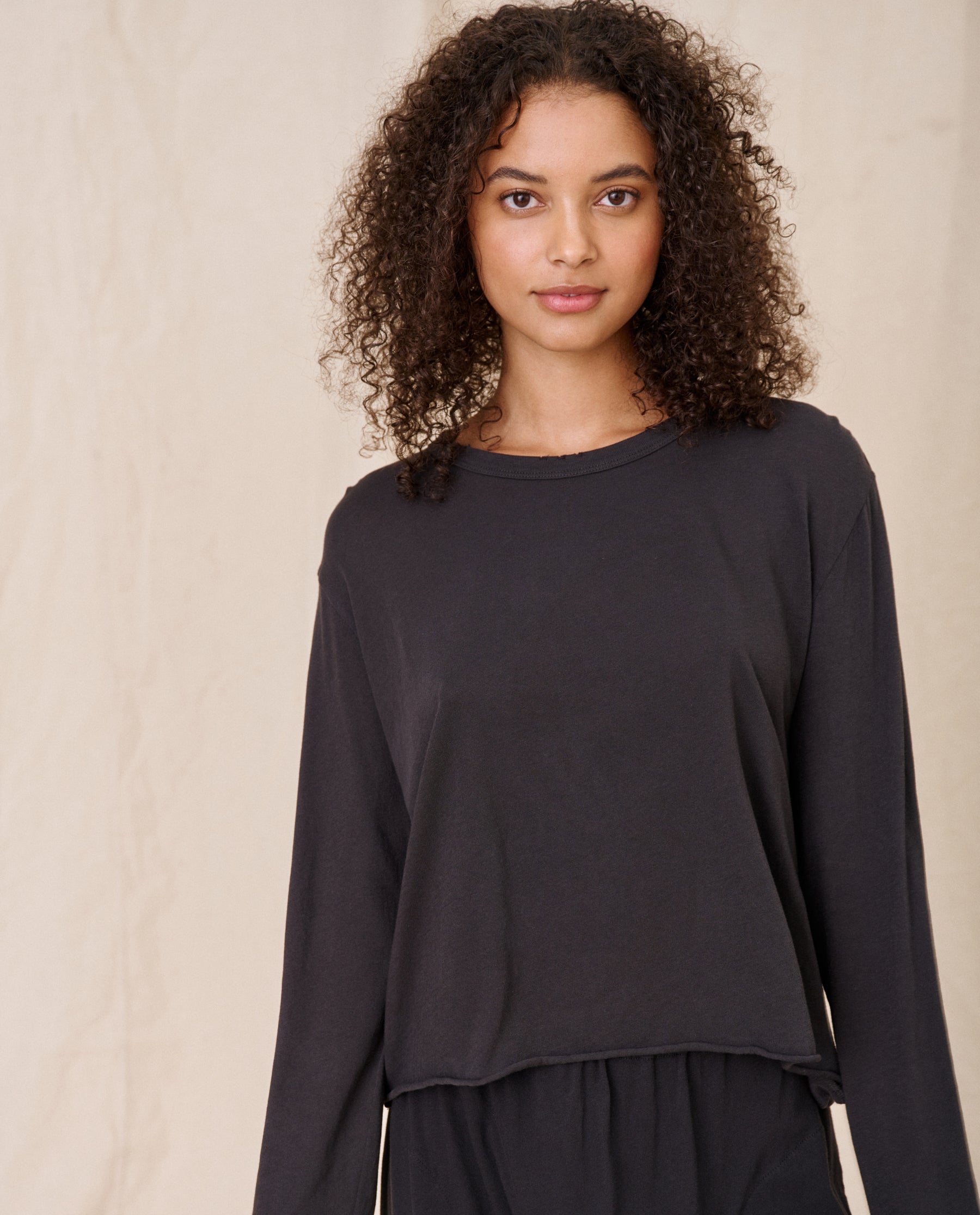 ENNOY - Long sleeve hem rib tee - www.sorbillomenu.com