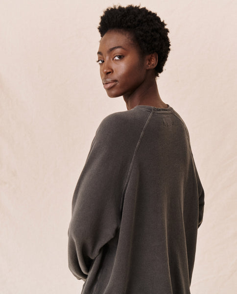 The Slouch Sweatshirt. - Washed Black - THE GREAT. – The Great.