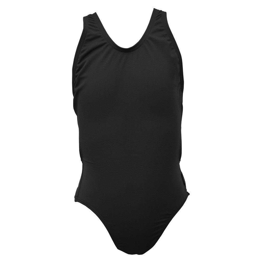Girls Exposure Back Swimsuit - Black – YMCA Gear