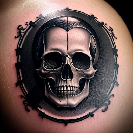 Tattoo Studio Vector Emblem with Skull and Bones Stock Vector   Illustration of head service 123666229