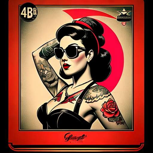 Rockabilly Pin-up Girl Midjourney Illustration Prompt