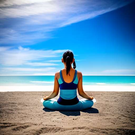 Beach Yoga Midjourney Prompt - Customizable Yoga Pose Illustration