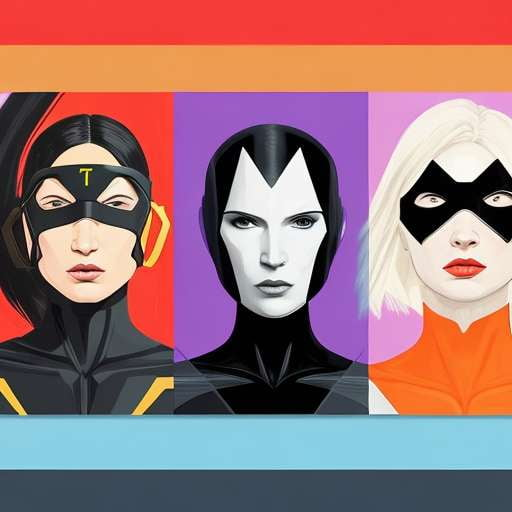 Superheroine Midjourney Prompt: Women in Sleek and Colorful Costumes ...