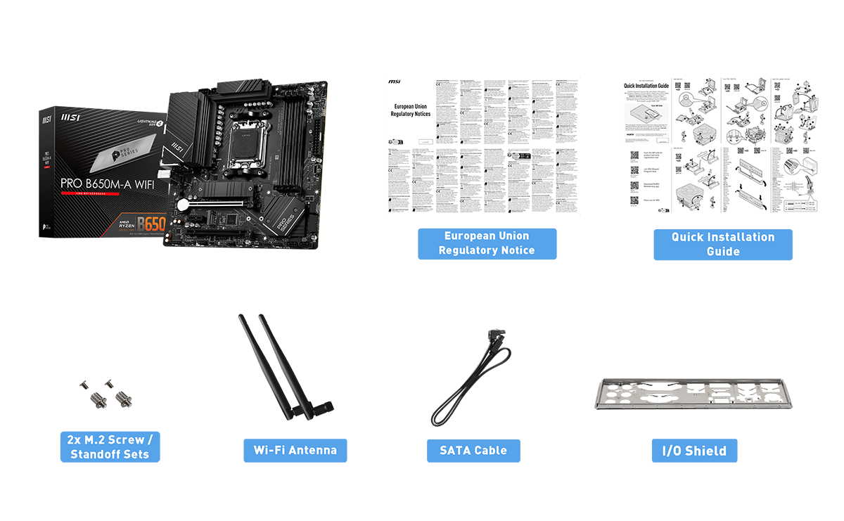 MSI PRO B650M-A WIFI Motherboard - Contents