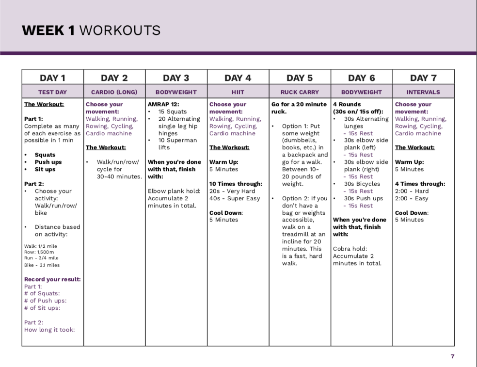 6 Week Workout Plan