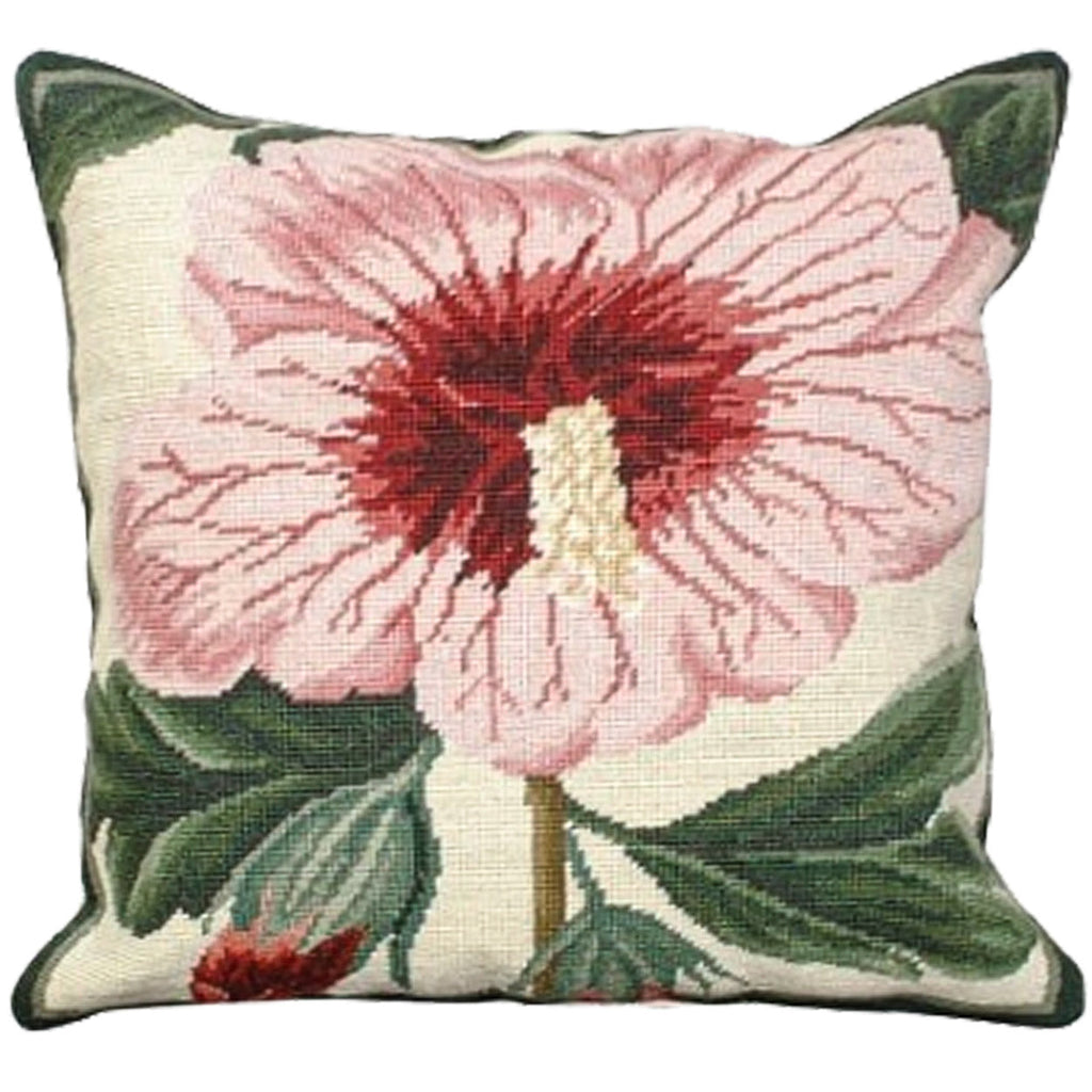 Fern Needlepoint Down Throw Pillow