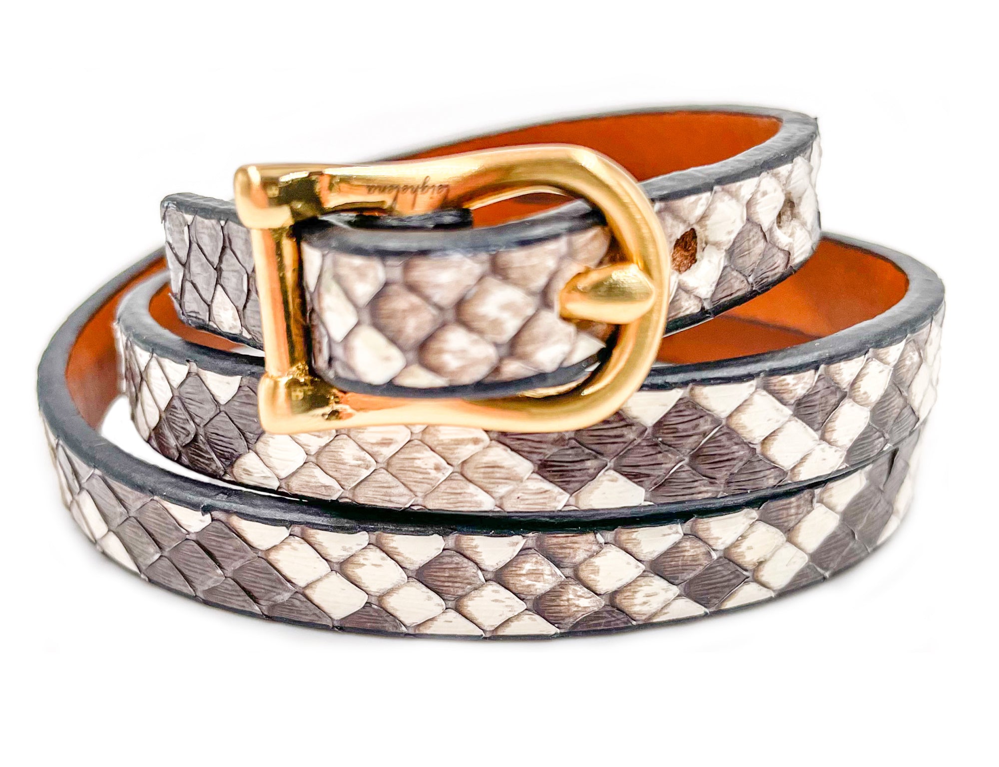 Triple H Bar Bracelet Natural Python