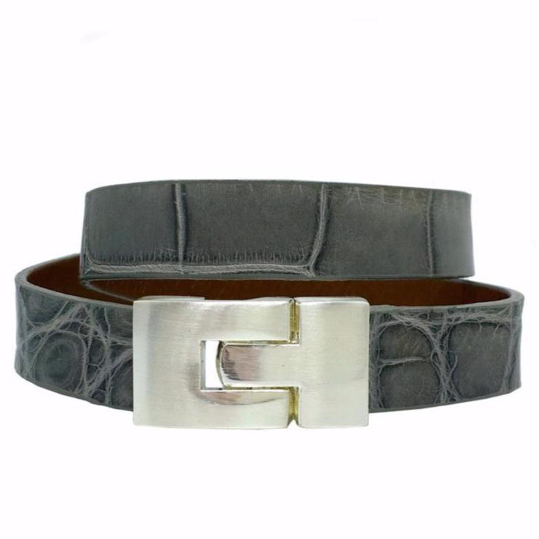 Double Jigsaw Bracelet Soft Gray Alligator