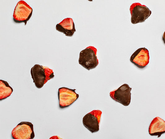 Andy Anand 48 Pcs Belgian Dark Chocolate Dipped Strawberries Freeze Dried Irresistible Chocolate Bliss