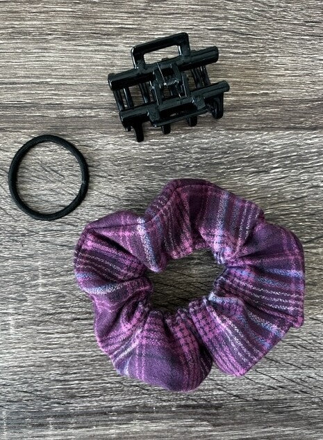 Hidden Pocket Infinity Scarf - Plaid Flannel