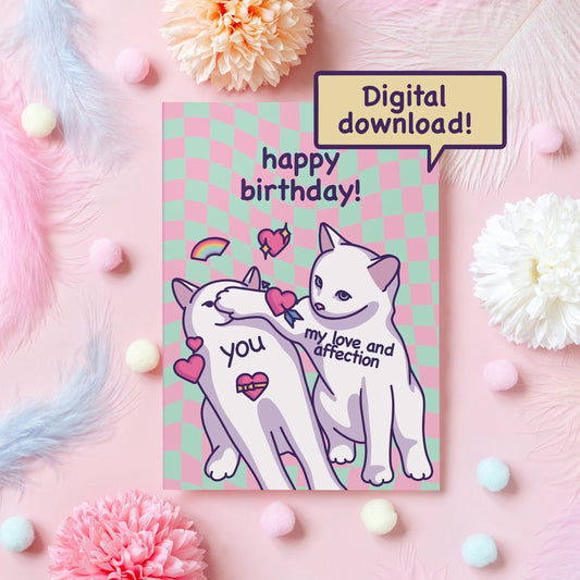 Digital Birthday Card Downloadable Happy Birthday Card Printable Birthday  Card