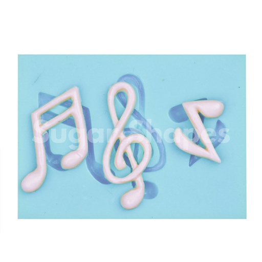 SILICONE MOULD MUSIC NOTE ASSORTED 3PC