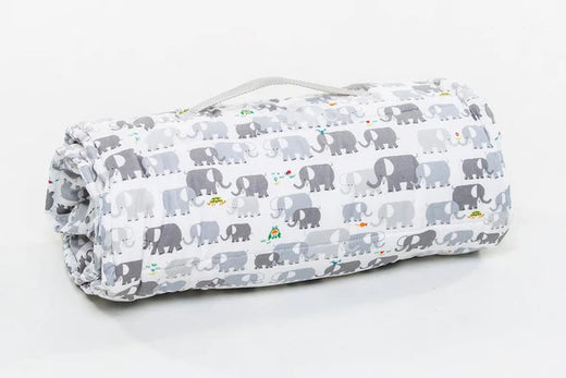 Organic Nap Mat I Preschool Nap Mat I Toddler Nap Mat I Daycare Nap Mat - Elephants