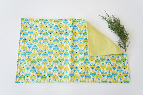 Organic Burp Cloth Security Blanket - Fishies