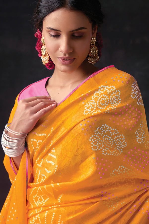Yellow Brasso designer saree in paithani weaving – Kalindi Sarees