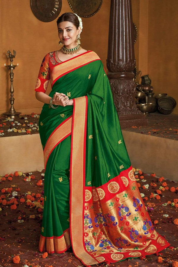 Green Saree - Shop Amazing Green Sarees online – Page 3 – Bahuji - Premium  Silk Sarees Online Shopping Store