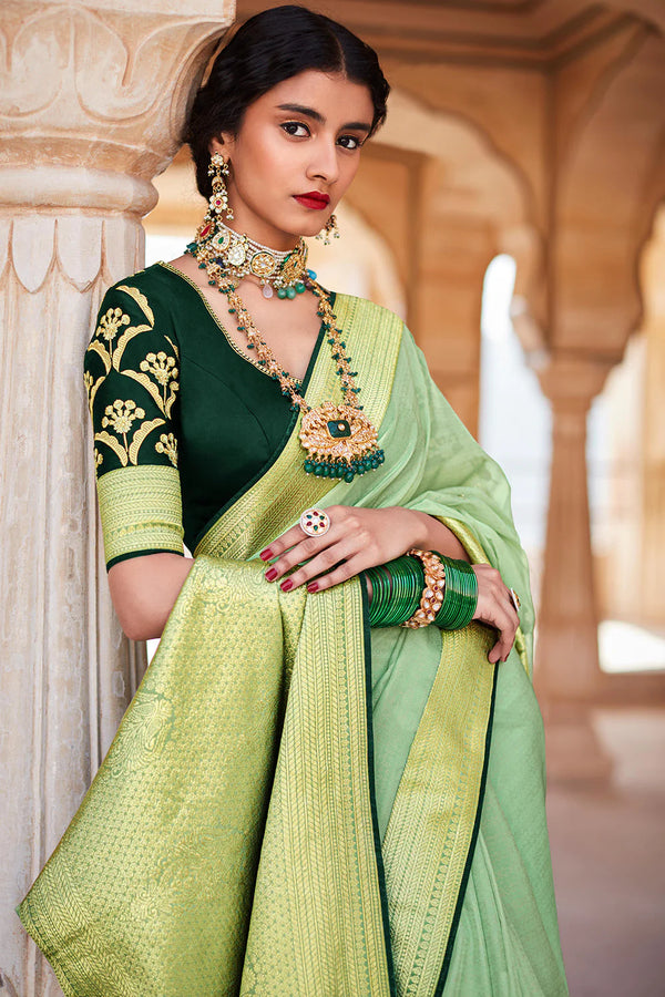 Green Saree - Buy Latest Green Colour Sarees Online