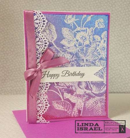 Embossing Resist With Botanical Background