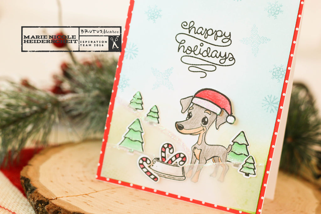 Brutus and Friends stamp set. Cute Christmas scene! 