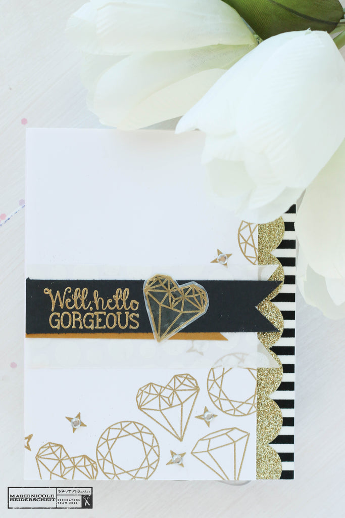 Brutus Monroe's Gilded embossing powder is perfect for embossing the Diamonds Stamp Set! 