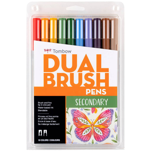  Tombow 56185 Dual Brush Pen Art Markers, Bright, 10