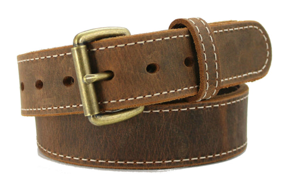 EVERYDAY BULLBELT® DISTRESSED STITCHED AMERICAN BISON BROWN – Daltech Force