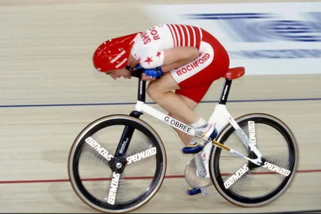 The Old Faithfull Bike used by O'bree for his hour record on the Velodrome.