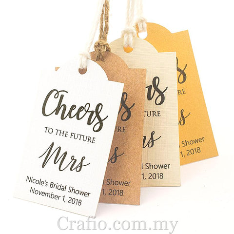 Personalized Cheers to the Future Mrs Bridal Shower Gift Tags