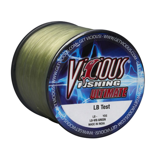Vicious Ultimate Lo-Vis Green Mono - 2LB Spool – Vicious Fishing