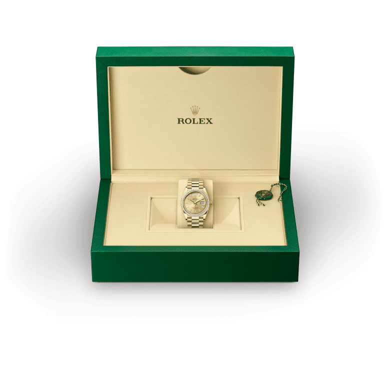 Rolex Day-Date in Yellow Gold and Diamonds, m128398TBR-0037 - Polacheck's Jewelers